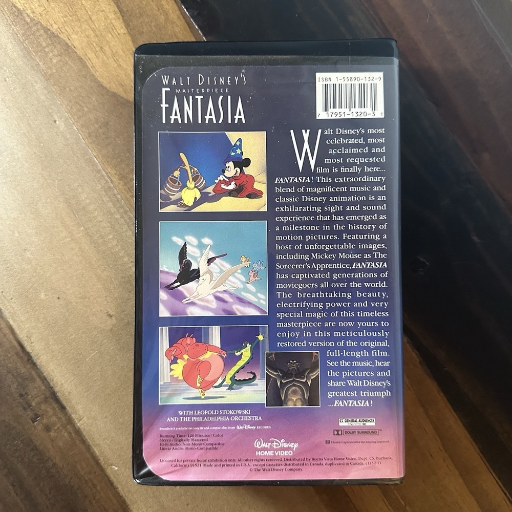 Walt Disney's Masterpiece: Fantasia (1991) VHS Clamshell Edition - Picture 2 of 8